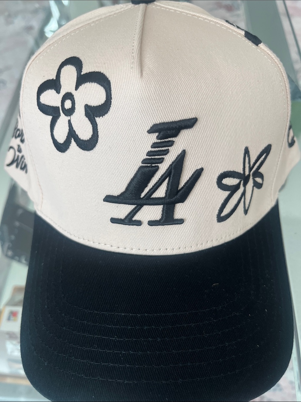 LA Logo Black & Cream Baseball Cap